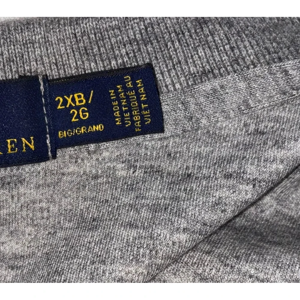 Polo Ralph Lauren Mens 2XB Heather Grey Short Sleeve Pony Logo Polo Shirt Preppy